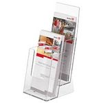2 helit Tischprospekthalter transparent 1/3 DIN A4 2 Fächer (H6121502)