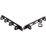 LogiLink Kabelführungsplatte mit 4 Ringen schwarz (OR107B)