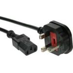 InLine 16653P 3m BS 1363 C13-Koppler Schwarz - Rot Stromkabel (16653P)