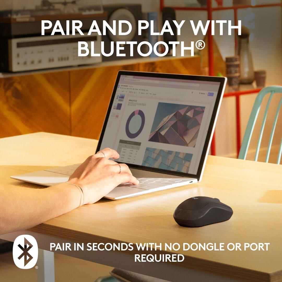 Logitech M240 Silent Bluetooth-Maus Beidhändig Graphite