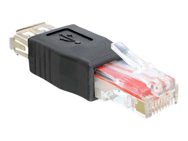 Delock USB-Adapter RJ45 Stecker zu USB 2.0 Typ A Buchse Schwarz