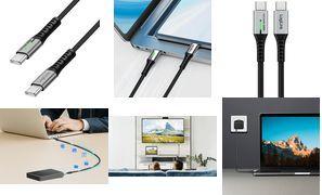 LogiLink USB-C® Kabel USB 3.2 Gen2x2 USB-C® Stecker 1.00 m Schwarz mit LED, 4K UHD, beidseitig verwendbarer Stecker CU0442 (CU0442)