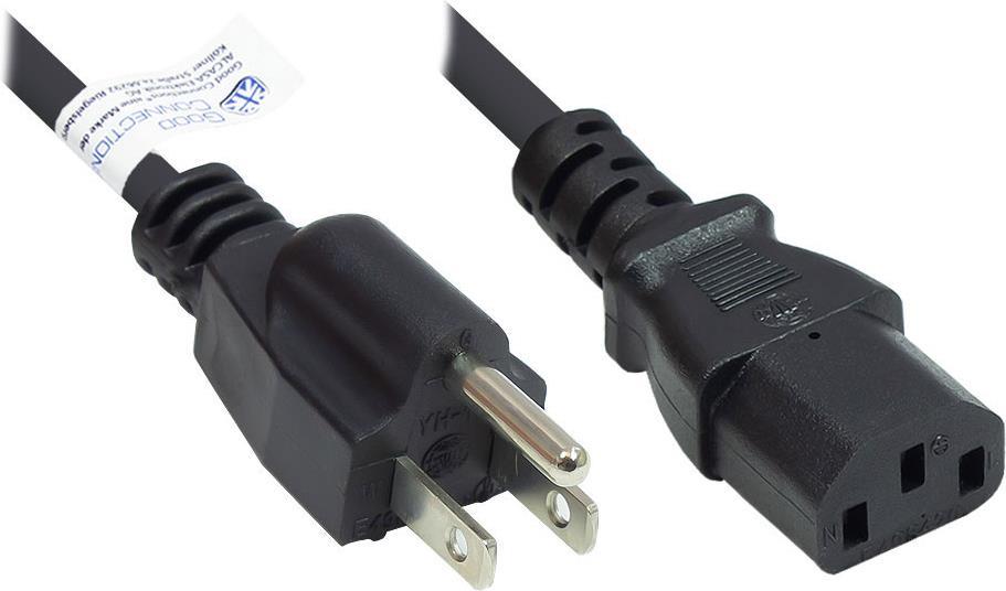 Alcasa P4530-S050 Stromkabel Schwarz 5 m Netzstecker Typ B C13-Koppler (P4530-S050)