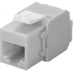 Wentronic Goobay CAT 6a KeyStone RJ45 Jack,ungeschirmt, 500MHz, Hellgrau-Weiß (90693)