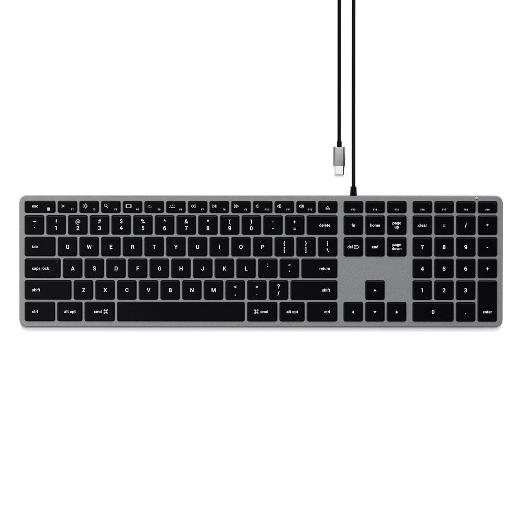 Satechi Slim W3 Kabelgebundene Tastatur QWERTZ Deutsch Schwarz, Grau