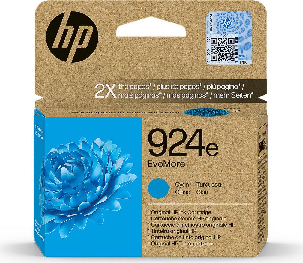 4K0U7NE#LS1 HP 924e EvoMore OJ PRO Tinte cyan 800Seiten 9,5ml (4K0U7NE#LS1)