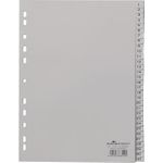 DURABLE Kunststoff-Register, Zahlen, A4, 31-teilig, 1 - 31 grau, Universallochung, volle Höhe, mit geprägten Taben (6523-10)