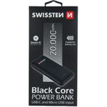 Swissten Black Core Power Bank, 20000mAh, black, Blister (22013928)