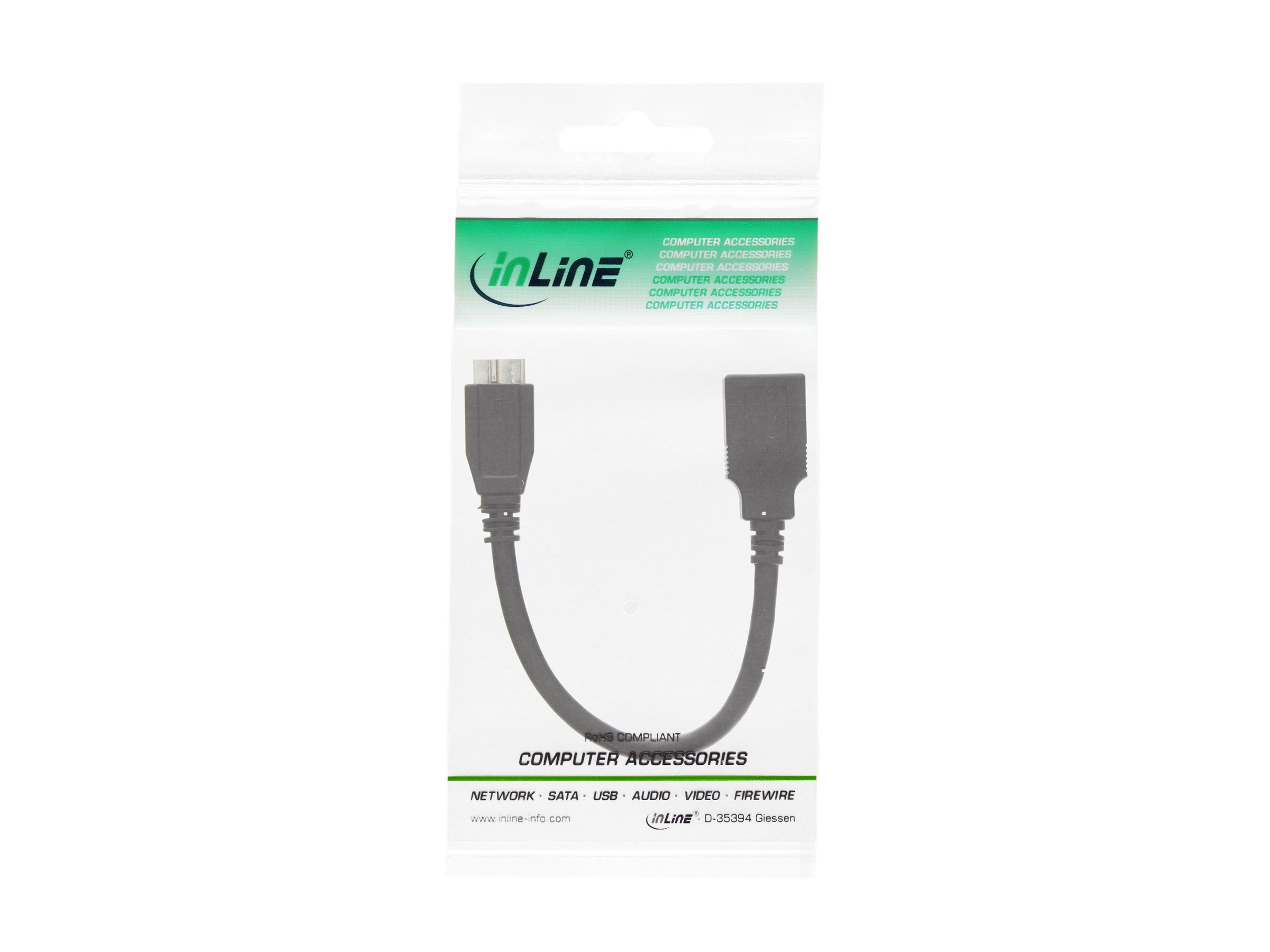 InLine 31609 USB-Adapter Micro-USB 3.0 OTG 15 cm Schwarz
