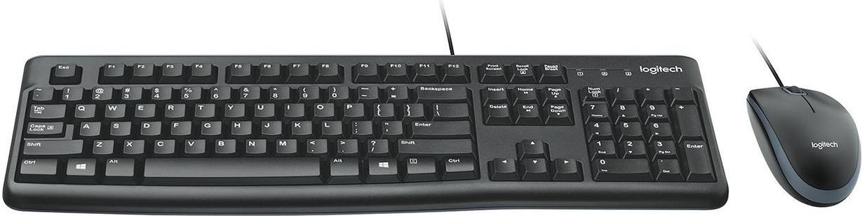 Logitech Desktop MK120 Tastatur-und-Maus-Set USB Schwarz
