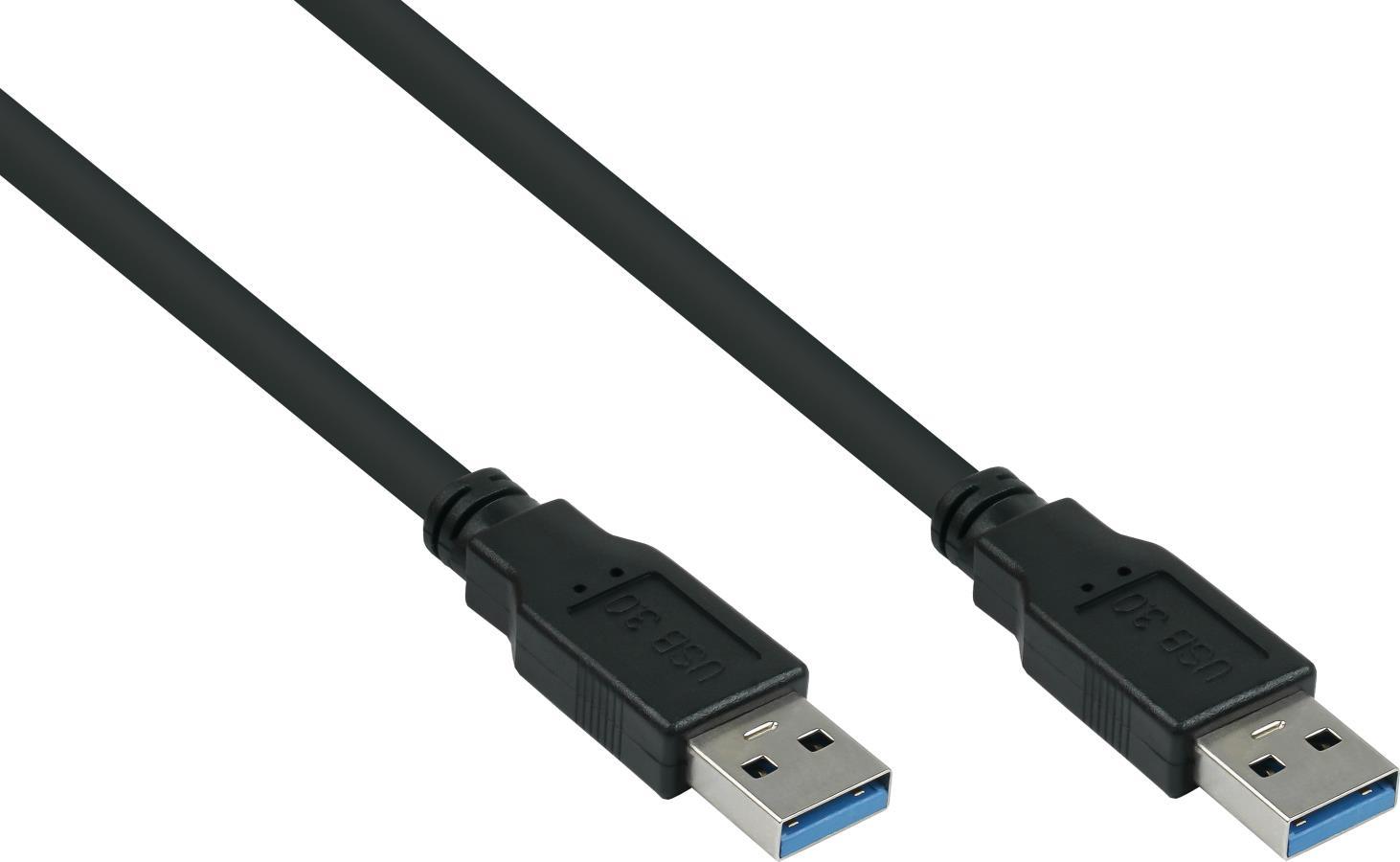 Alcasa UK30P-AA-005S USB Kabel 0,5 m USB 3.2 Gen 1 (3.1 Gen 1) USB A Schwarz (UK30P-AA-005S)