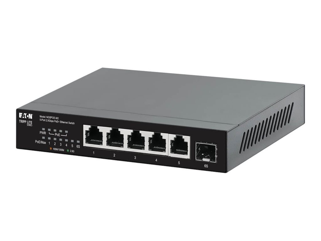 Eaton Tripp Lite Series Desktop Gigabit Unmanaged Switch 5-Port 2.5 Gbps PoE+ 70W Schwarz