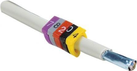 exertis Connect Kabelmarker, Ziffer 4, gelb, 6 mm, VPE 100 Stück Farbige Kennzeichnungsringe für Leitungen mit einem Durchmesser von 6 mm - 100 elastische Kunststoffringe- einfache Montage (nur aufclipsen), zum nachträglichen Anbringen geeignet- die einzelnen Ringe könne (753474)