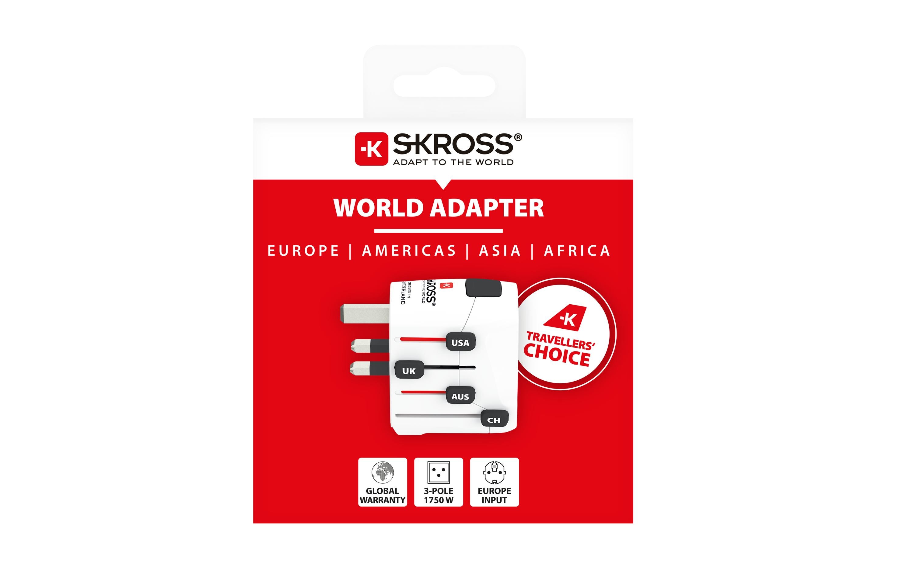 SKROSS PRO World 7A Reiseadapter Weiß