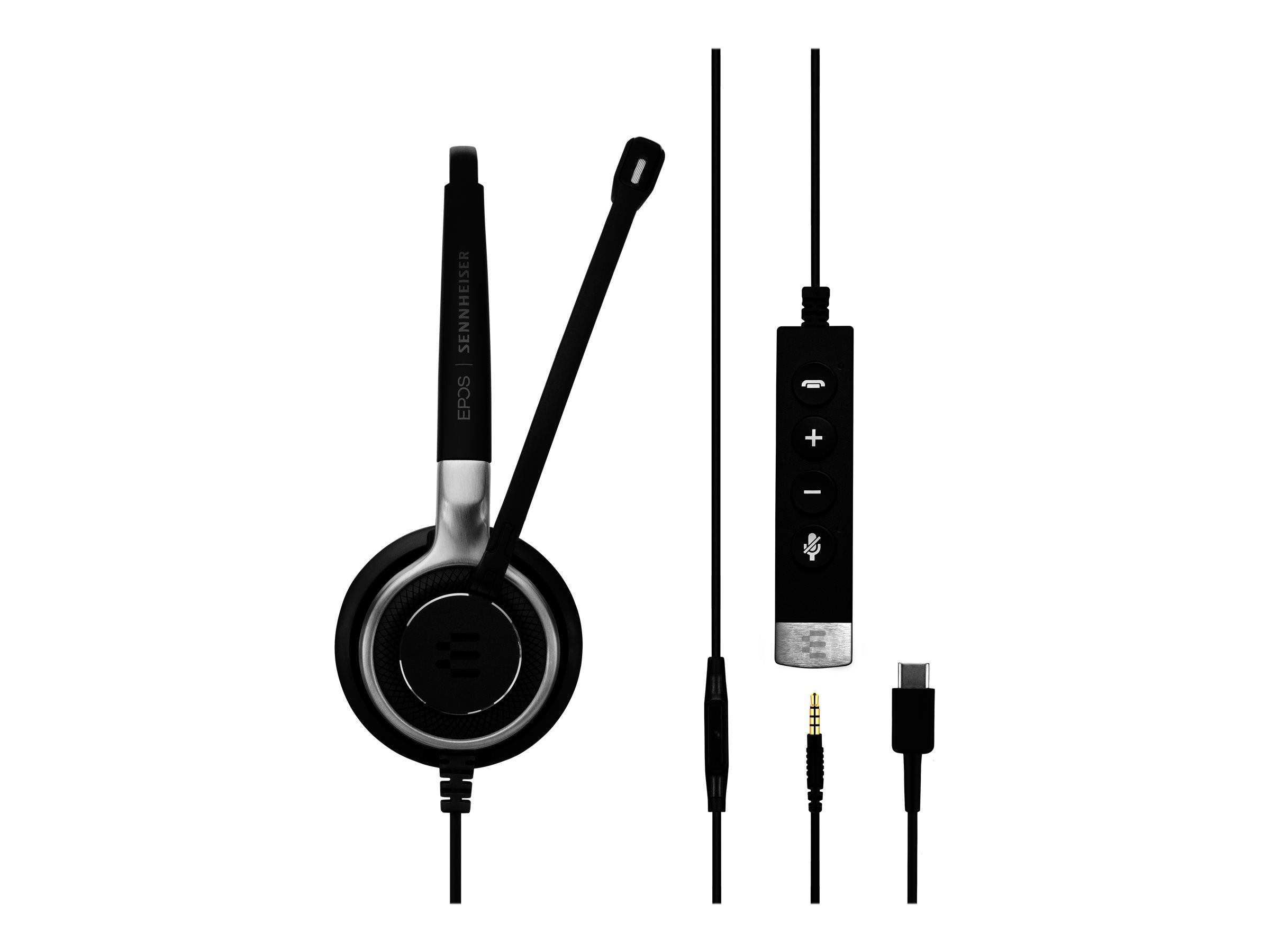 EPOS IMPACT SC 635 USB-C Mono On-Ear Headset Schwarz Silber