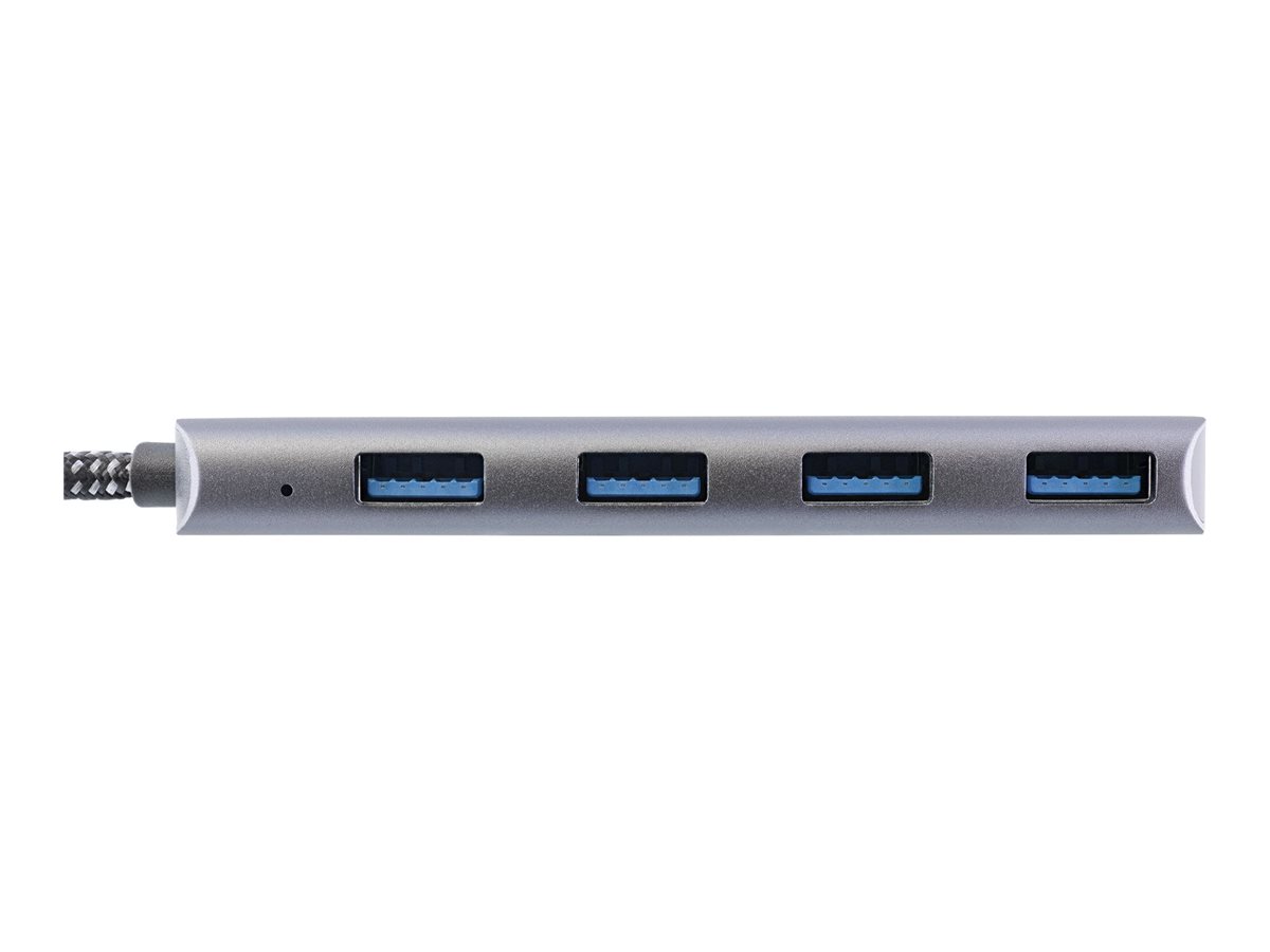 InLine USB 3.2 Hub USB-C auf 4x USB-A 10 Gbit/s Metallgehäuse Grau