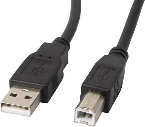 LANBERG CA-USBA-10CC-0005-BK USB Kabel 0,5 m USB 2.0 USB B Schwarz (CA-USBA-10CC-0005-BK)