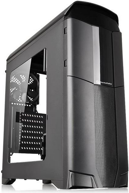 THERMALTAKE Versa N26 Midi Tower PC-Gehaeuse schwarz USB3.0x1, USB2.0x2, HD Audio Kabelmanagement Gaming Design Tool-free Fenster (CA-1G3-00M1WN-00)