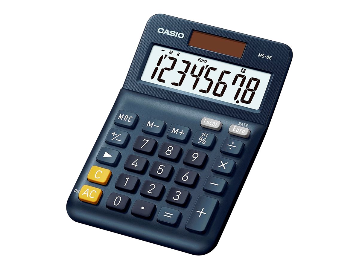 Casio MS-8E Tischrechner 8 Stellen LCD Solar/Batterie Schwarz/Grau/Orange