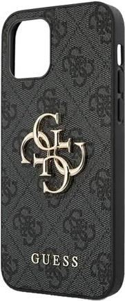 GUESS Hard Cover 4G Metal Logo Grey, für Apple iPhone 12 / 12 Pro, GUHCP12M4GMGGR, Blister (GUHCP12M4GMGGR)