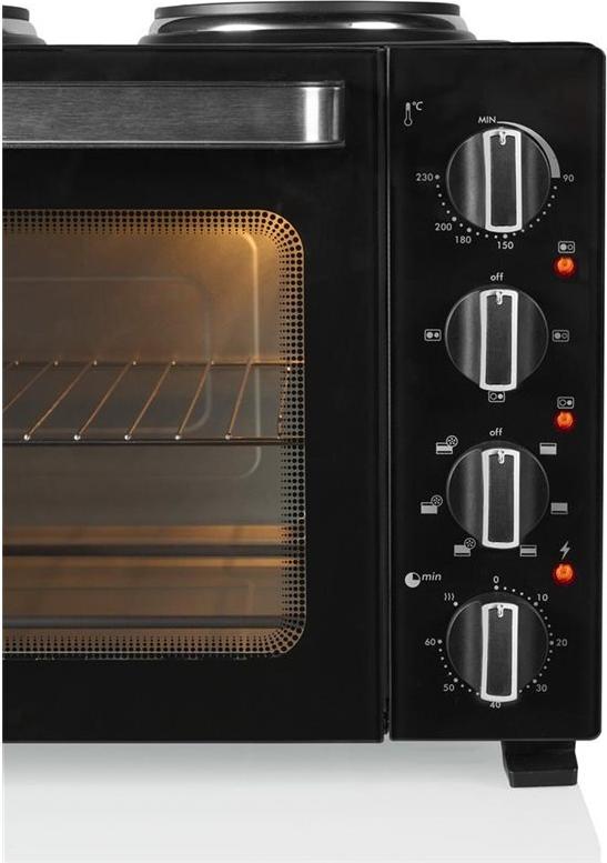 Tristar OV-3670 Minibackofen mit Kochplatten 35 L 3200 W Schwarz