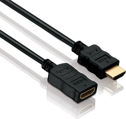 HDMI Verlängerungskabel, High Speed mit Ethernet, vergoldet, HDMI St. A / Bu. A, 0,5 m Hochwertiges Kabel zur Übertragung von digitalen Monitor- und TV-Signalen (39902000)