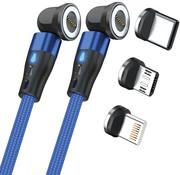 RealPower Magnetic cable,1m,2x magnetisch,blau mit Adaptern (439652)