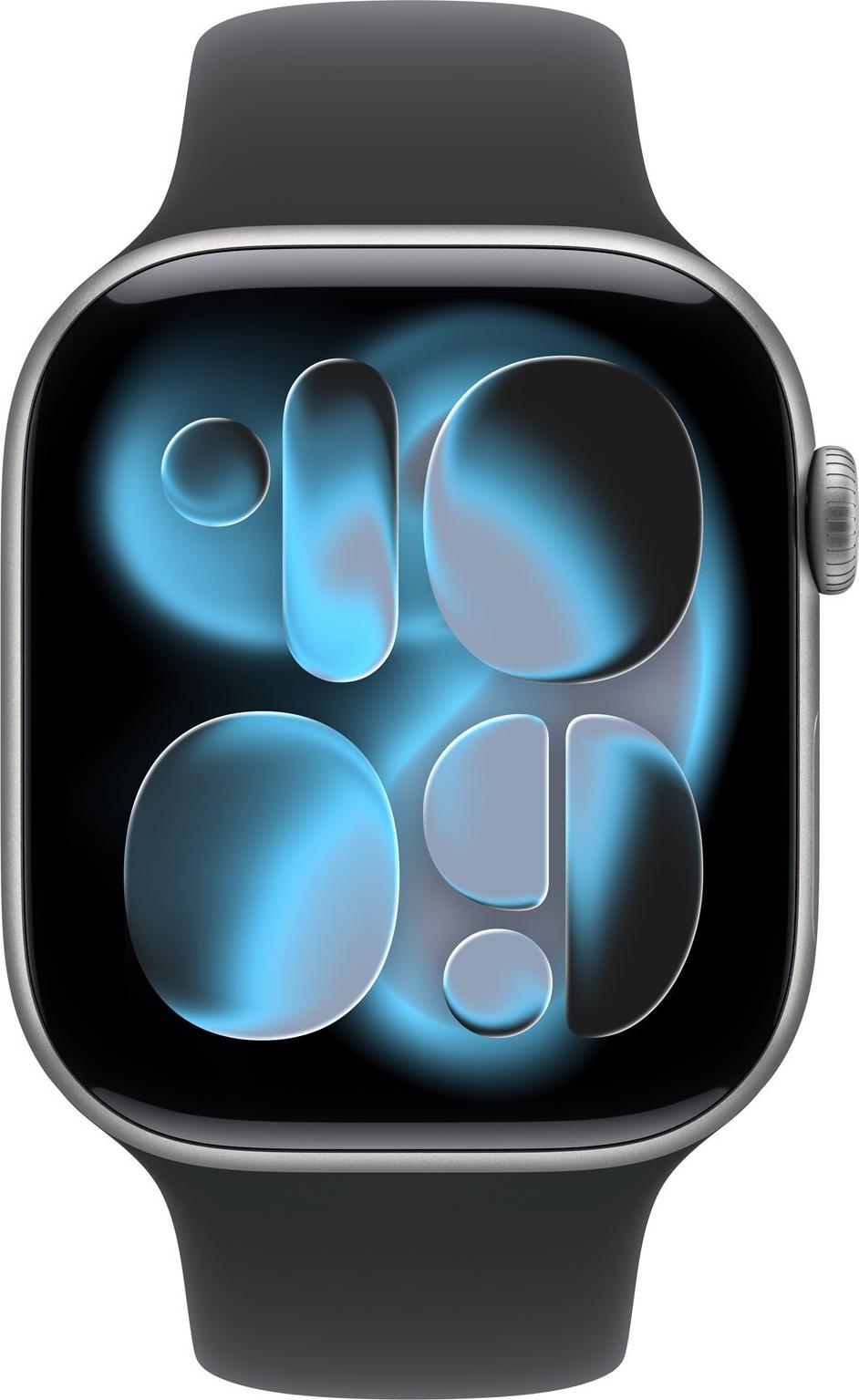 Apple Watch Series 11 GPS + Cellular 46 mm Smartwatch 64 GB OLED, Space Grey Aluminium, Black Sport Band M/L
