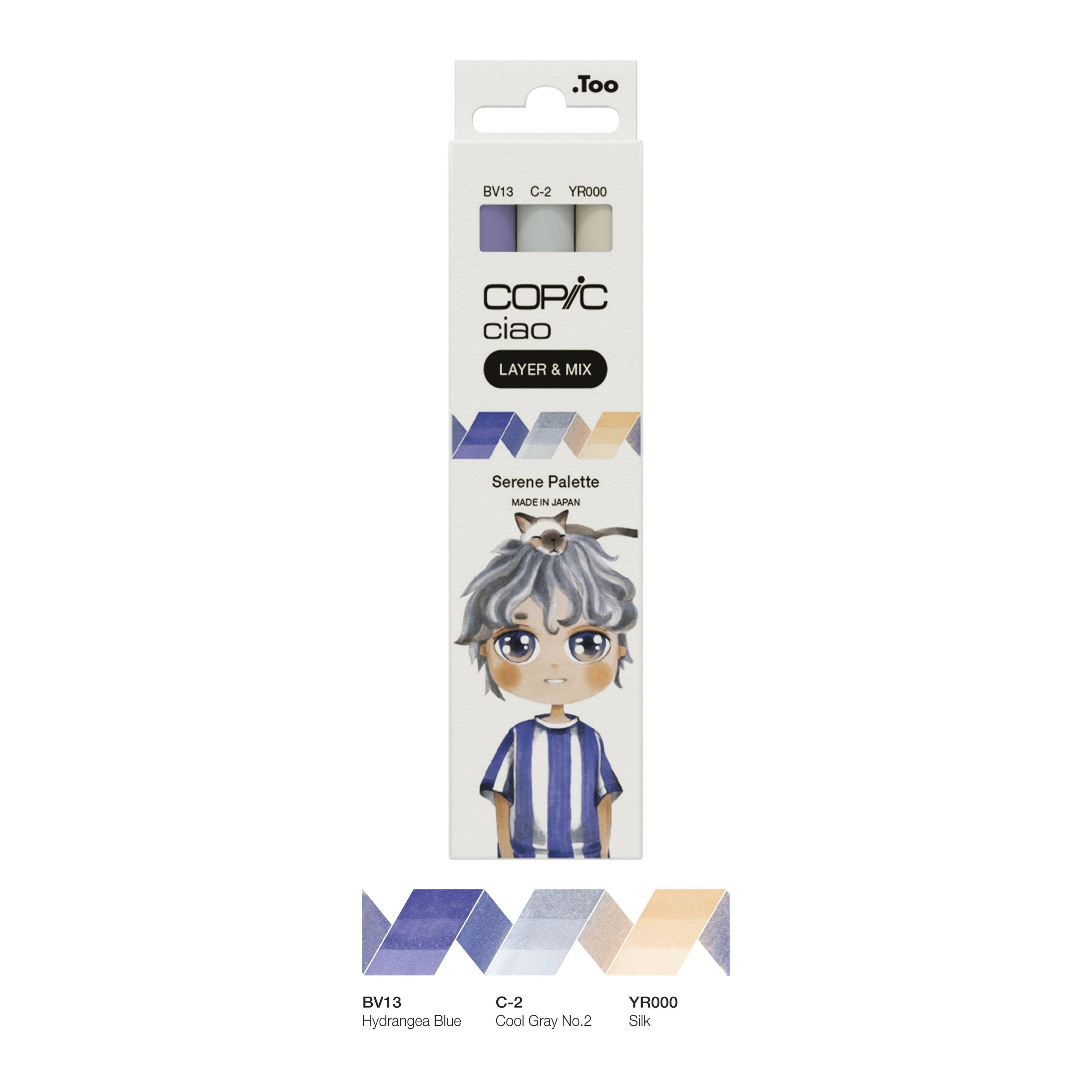 COPIC Ciao Serene Palette Layoutmarker-Set 1,0 + 6,0 mm, 3 St., Beige, Blau, Kühles Grau