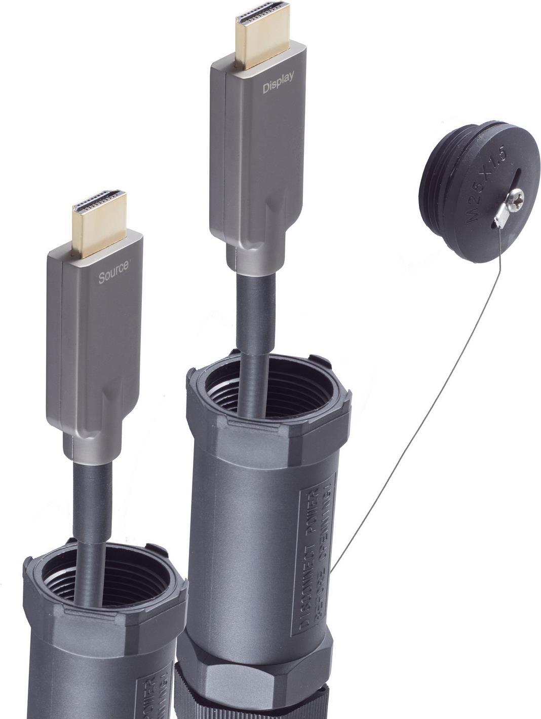 SHIVERPEAKS ®-BASIC-S--HDMI Anschlußkabel-Optisches HDMI Trittfest (Armored) Kabel, 4K, 7,5m (BS30-0