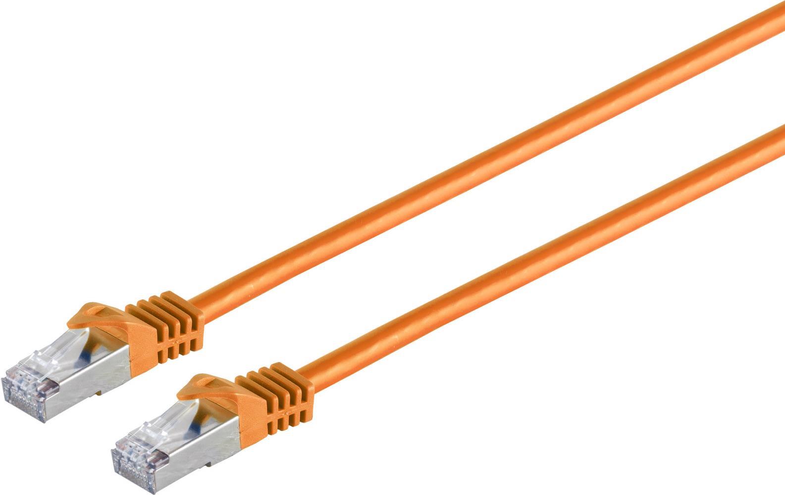 S/CONN maximum connectivity Netzwerkkabel-RJ45 Patchkabel S/FTP,PIMF, RohkabelCat.7 Rohkabel Halogenfrei, orange, 0,5m (75511-0.5O)