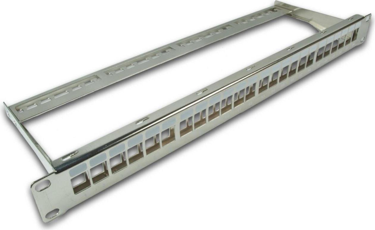Wirewin 24-Port Keystone Modul-Leerpanel, 19\", nickel, geschirmt Keystone System (TKS PANEL 24 NICKEL)