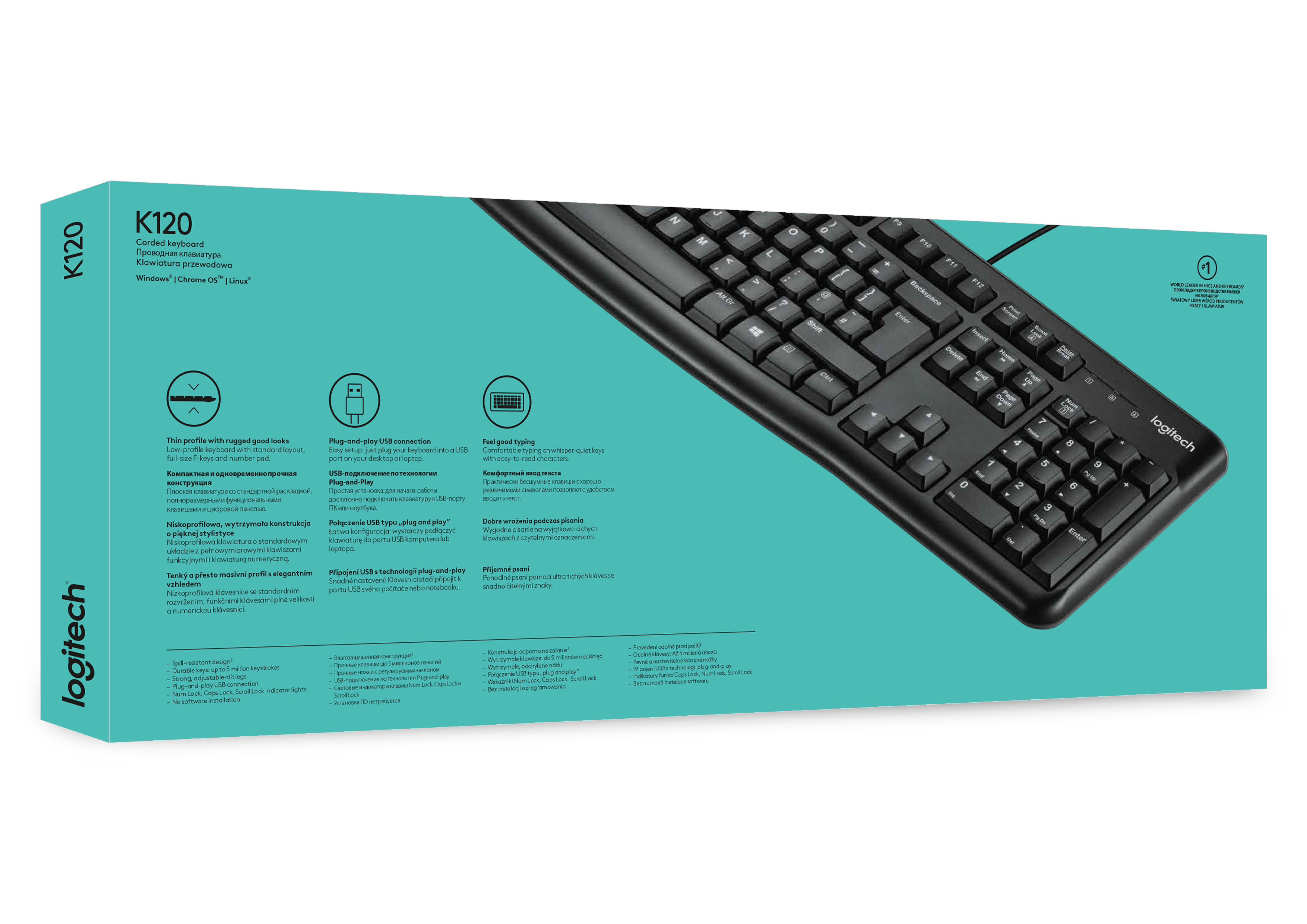 Logitech K120 for Business Tastatur USB US Layout Schwarz