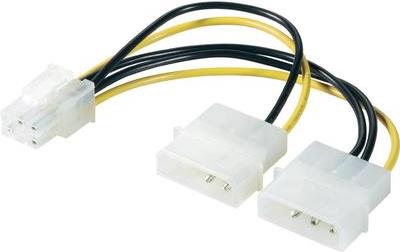 Renkforce Strom Y-Kabel [1x ATX-Stecker 6pol. - 2x IDE-Strom-Stecker 4pol.] 0.15 m Gelb-Schwarz Renkforce