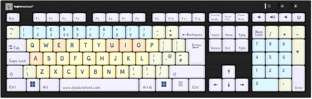 LogicKeyboard Dyslexie Keyboard Nero UK (PC) (LKB-DYSLEX-BJPU-UK)