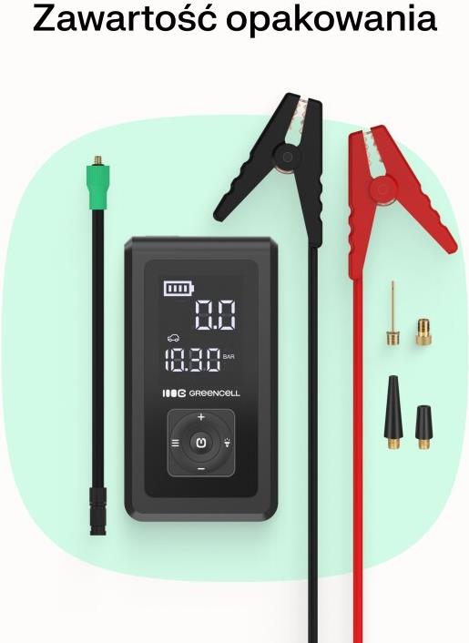 Green Cell CJSGC03 Powerbank Lithium-Ion (Li-Ion) 8000 mAh Schwarz, Hellgrün (CJSGC03)