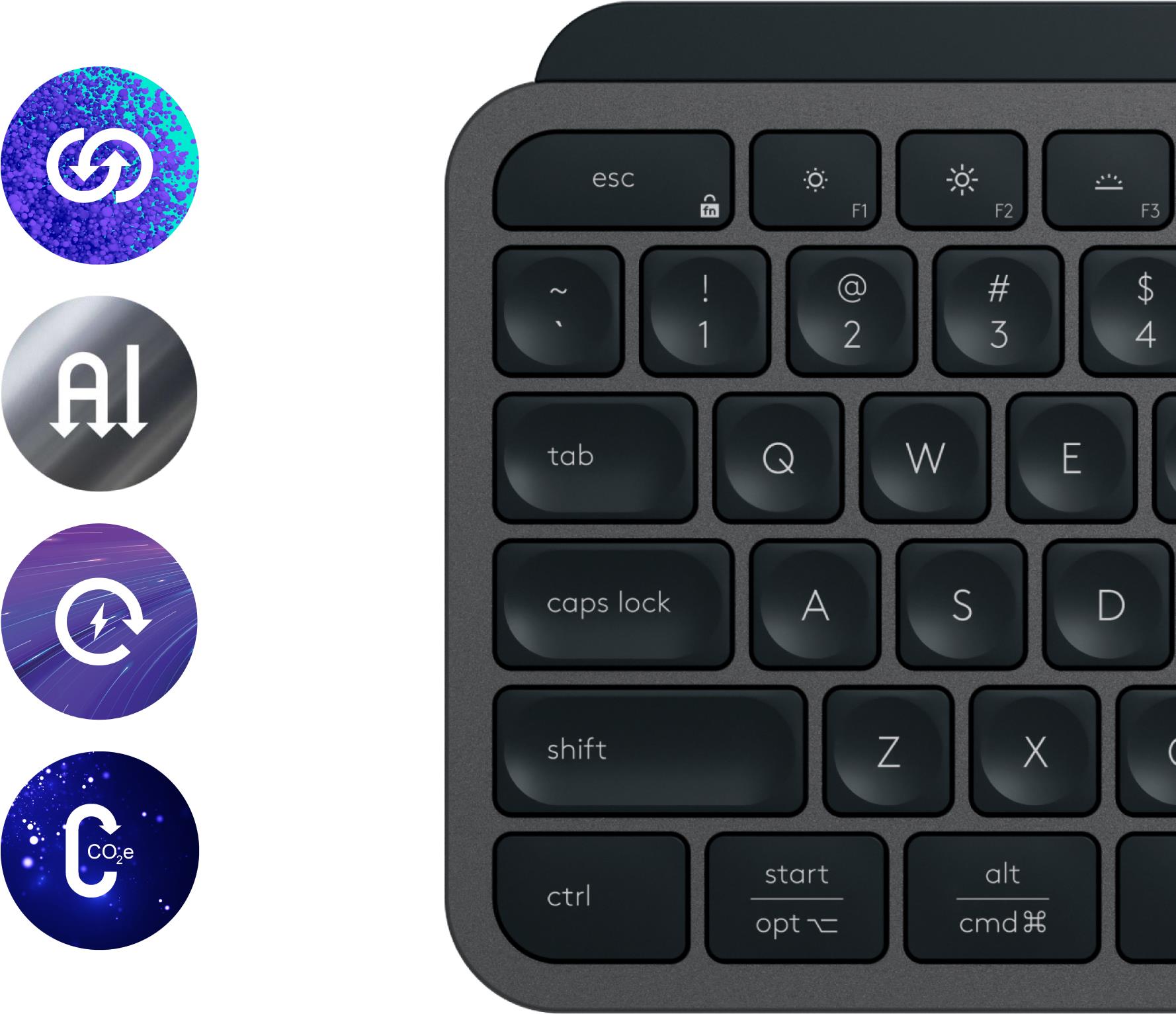 Logitech MX Keys S Tastatur Bluetooth AZERTY Belgisch Graphite