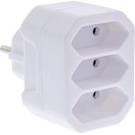 InLine Steckdosenadapter Schutzkontakt Stecker an 3x Eurobuchse weiß (16471A)