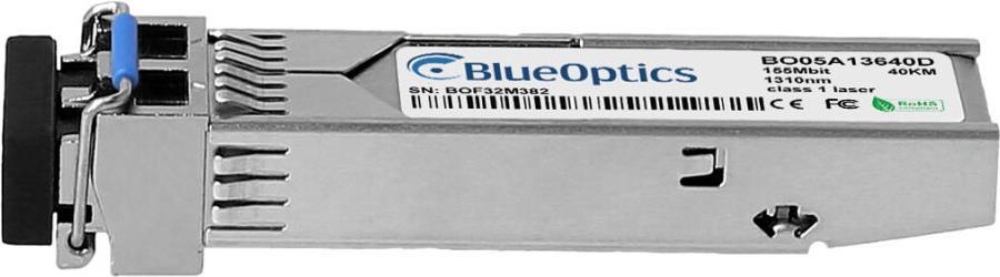 Hitachi 1KGT038914R0001 kompatibler BlueOptics© SFP Transceiver für Singlemode Datenübertragungen mit 155 Mbit in Glasfaser Netzwerken. Unterstützt Fast Ethernet oder SONET/SDH Anwendungen in Switchen, Routern und ähnlicher Hardware. BlueOptics SFP Transc (1KGT038914R0001-BO)