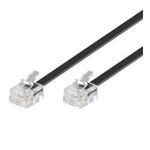 Wentronic Goobay Modularanschlusskabel, Schwarz, 15 m - RJ11/RJ14-Stecker (6P4C) auf RJ11/RJ14-Stecker (6P4C) (50320)