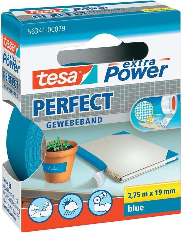 tesa® extra Power Gewebeband (L x B) 2.75 m x 19 mm Blau 56341-29-2 Inhalt: 1 Rolle(n) (56341-29-2)