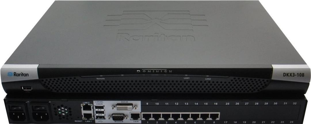 Raritan Dominion KX III DKX3-108 KVM-Switch 8 Anschlüsse CAT5 USB Schwarz