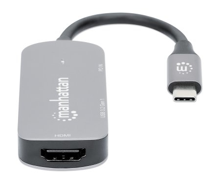 Manhattan USB-C Dock/Hub 130707 HDMI USB-A USB-C Power Delivery 100 W Space-grau
