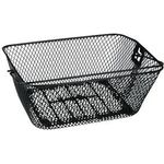 FISCHER Fahrrad-Korb für den Gepäckträger, schwarz engmaschiger Draht "pfennigdicht", mit doppelt gebogener - 1 Stück (61063)
