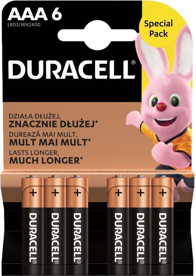AAA/LR3-Batterien im Blister mit 6 Stück (Duracell Basic AAA/LR3 blister 6szt)