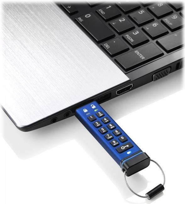 iStorage datAshur Pro 32 GB USB 3.0 AES-XTS 256-Bit Blau