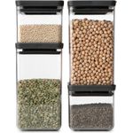 Brabantia Tasty+ Einmachglas Quadratisch Kunststoff Schwarz - Transparent (12 24 22)