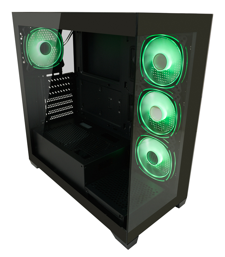 LC-Power 715B Midi-Tower ATX Gehärtetes Glas RGB Schwarz