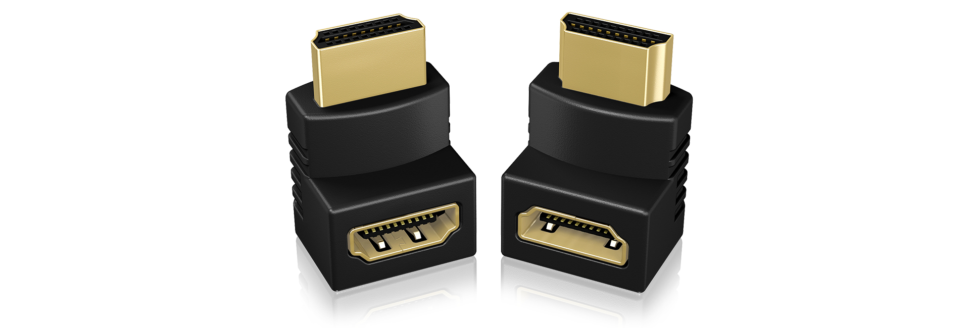 ICY BOX IB-CB009-1 HDMI Winkeladapter Set 4K HDMI Typ A Schwarz