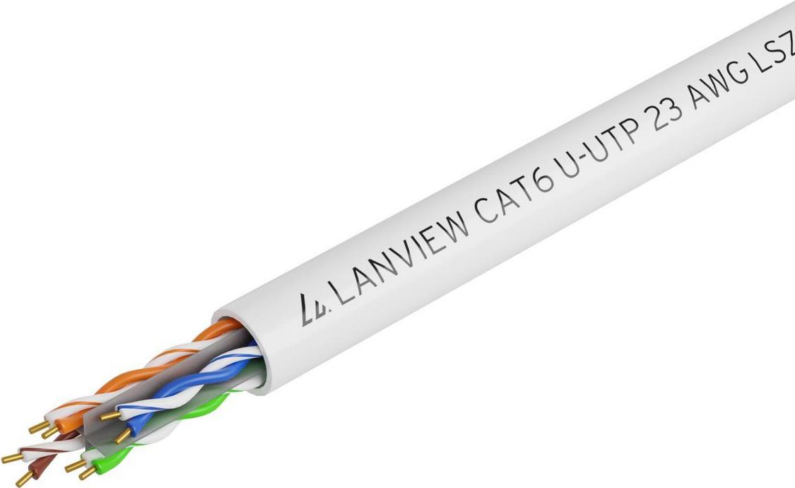 Lanview Cat6 U-UTP Network Cable 4x2xAWG23 LSZH white 305m (LVN122114)